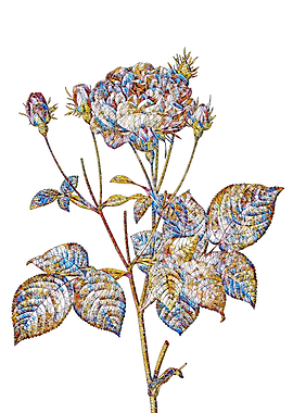 Stained Glass Rose Flower