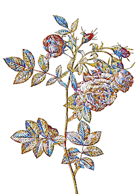 Stained Glass Rose Flower