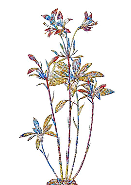 Stained Glass Lily Flower