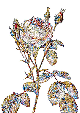 Stained Glass Rose Flower