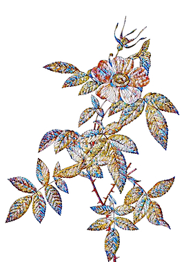 Stained Glass Rose Flower