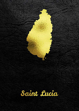 Golden Map Saint Lucia