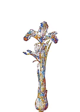 Stained Glass Iris Flower