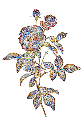 Stained Glass Rose Flower