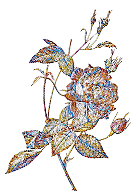 Stained Glass Rose Flower