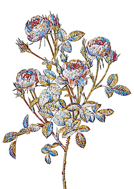 Stained Glass Rose Flower