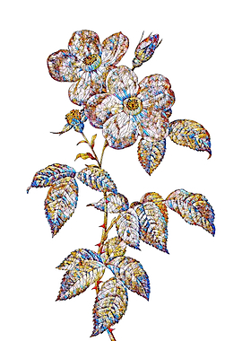 Stained Glass Rose Flower