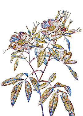 Stained Glass Rose Flower