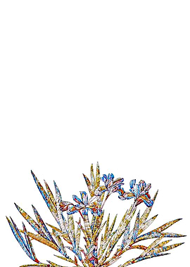 Stained Glass Iris Flower