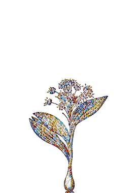 Rainbow Mosaic Flower