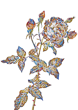 Stained Glass Rose Flower