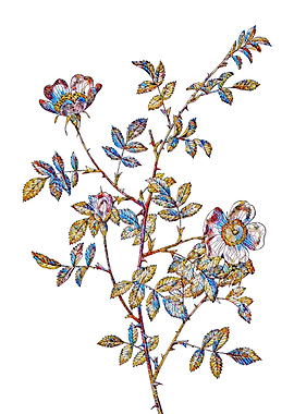 Stained Glass Rose Flower