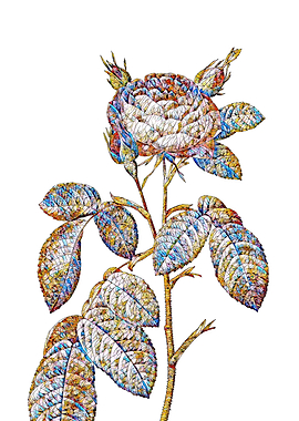 Stained Glass Rose Flower