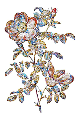 Stained Glass Rose Flower