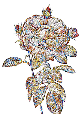 Stained Glass Rose Flower