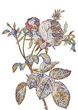 Stained Glass Rose Flower