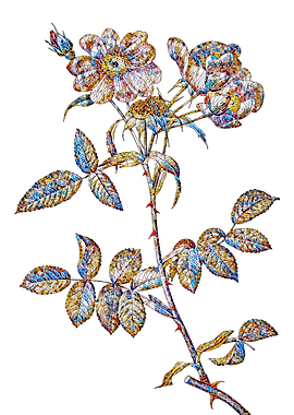 Stained Glass Rose Flower