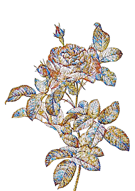 Stained Glass Rose Flower