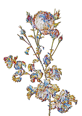 Stained Glass Rose Flower