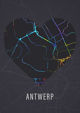 Antwerp Belgium City Heart