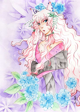 Flower Kitten Cat Girl