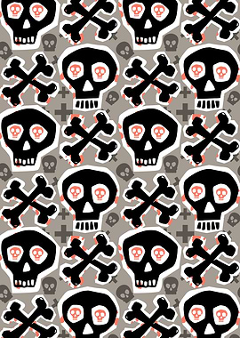 Scary Skull Pattern 06