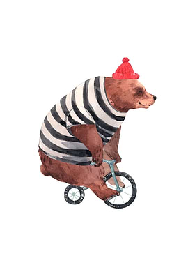 Bear on bicycle