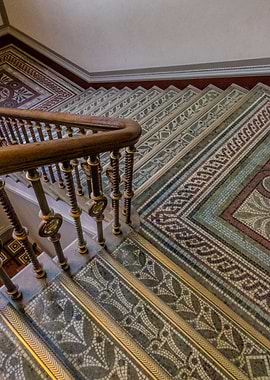 Ceramic and brass stairway