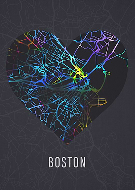 Boston Mass City Heart Map