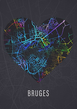 Bruges Belgium City Map