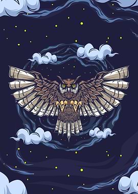 OWL IN THE NIGHT SKY