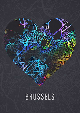 Brussels Belgium City Map