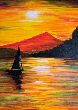 Sunset with Boat
