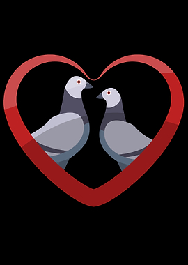 Heart Pigeons Love Gift