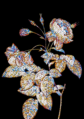 Stained Glass Rose Flower