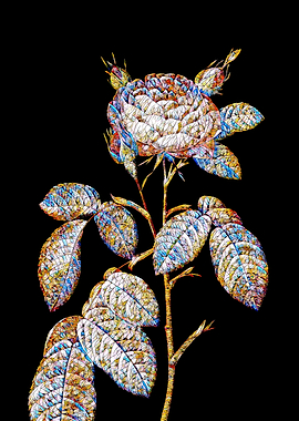 Stained Glass Rose Flower