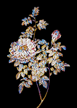 Stained Glass Rose Flower