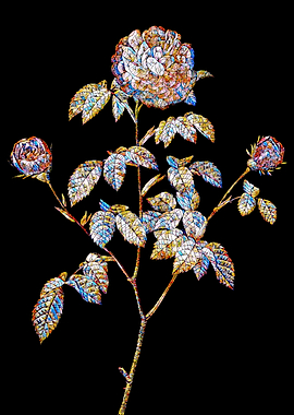 Stained Glass Rose Flower