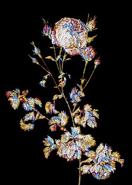 Stained Glass Rose Flower