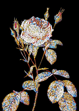 Stained Glass Rose Flower