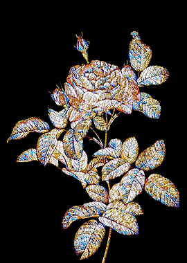 Stained Glass Rose Flower