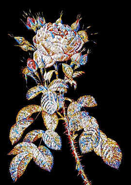 Stained Glass Rose Flower