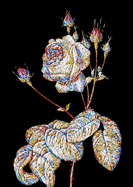 Stained Glass Rose Flower