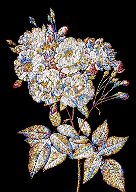 Stained Glass Rose Flower