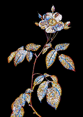 Stained Glass Rose Flower