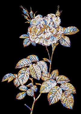 Stained Glass Rose Flower