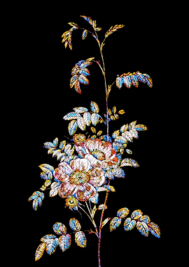 Stained Glass Rose Flower