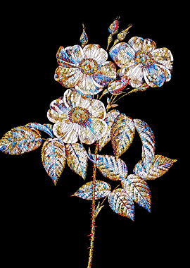 Stained Glass Rose Flower