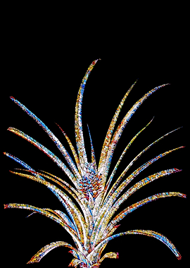 Rainbow Mosaic Flower Art