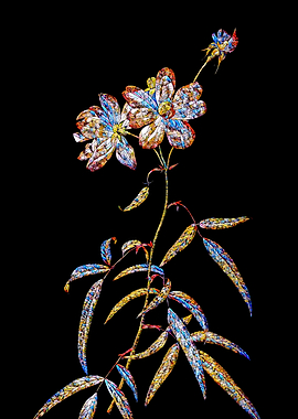 Stained Glass Rose Flower